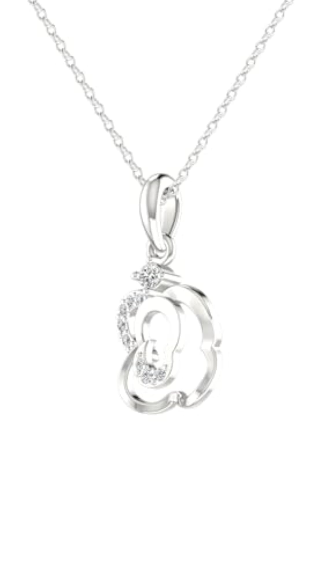 Women's White Gold 14KT Pendant, Elegant Gift